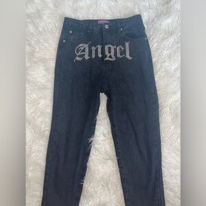 NEW edikted bedazzled angel black jeans